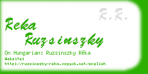 reka ruzsinszky business card